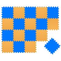 SPIELMATTE ab Null - 180/90/1 cm Puzzlematte Blau - Blau/Gelb, Kunststoff (30/30cm) - Littletom