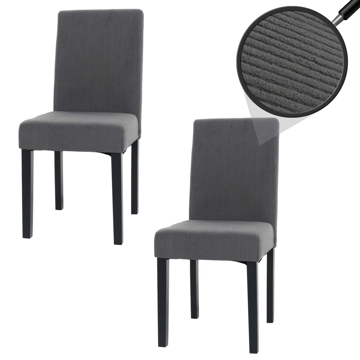 ESSZIMMERSTUHL Grau 2er-Set - Grau, Textil (42/90/50cm) - MCW