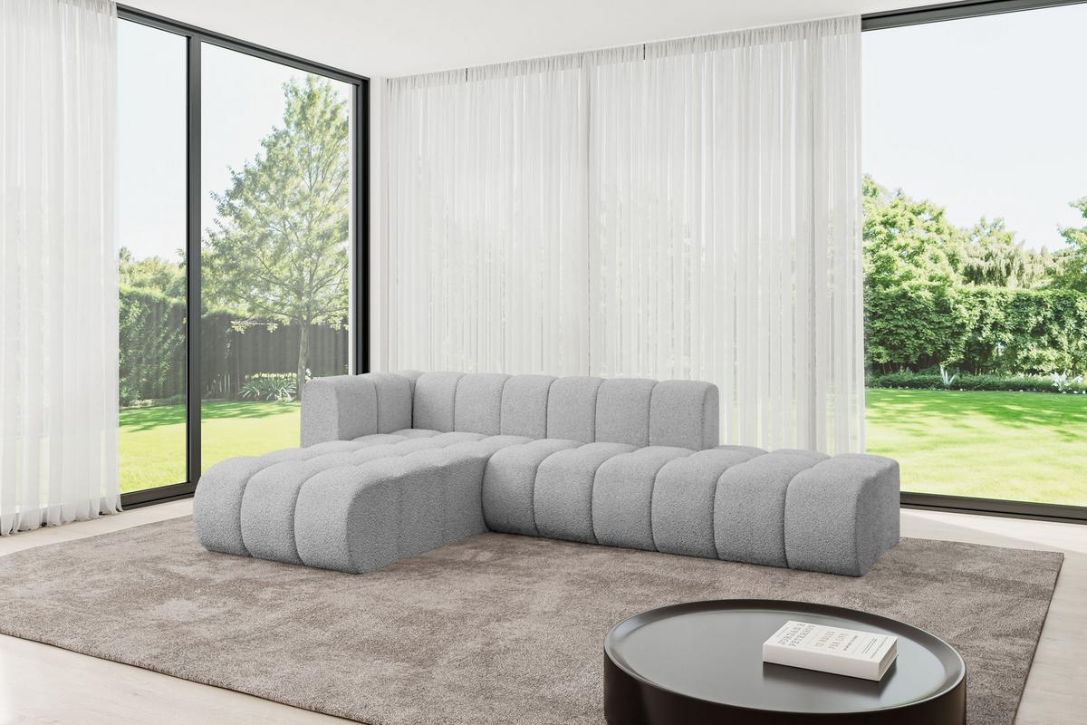 ECKSOFA modulares Sofa Zuvon-L1 - 296x177x70 cm Hellgrau - Hellgrau, Holzwerkstoff/Textil (296/177cm) - ALTDECOR