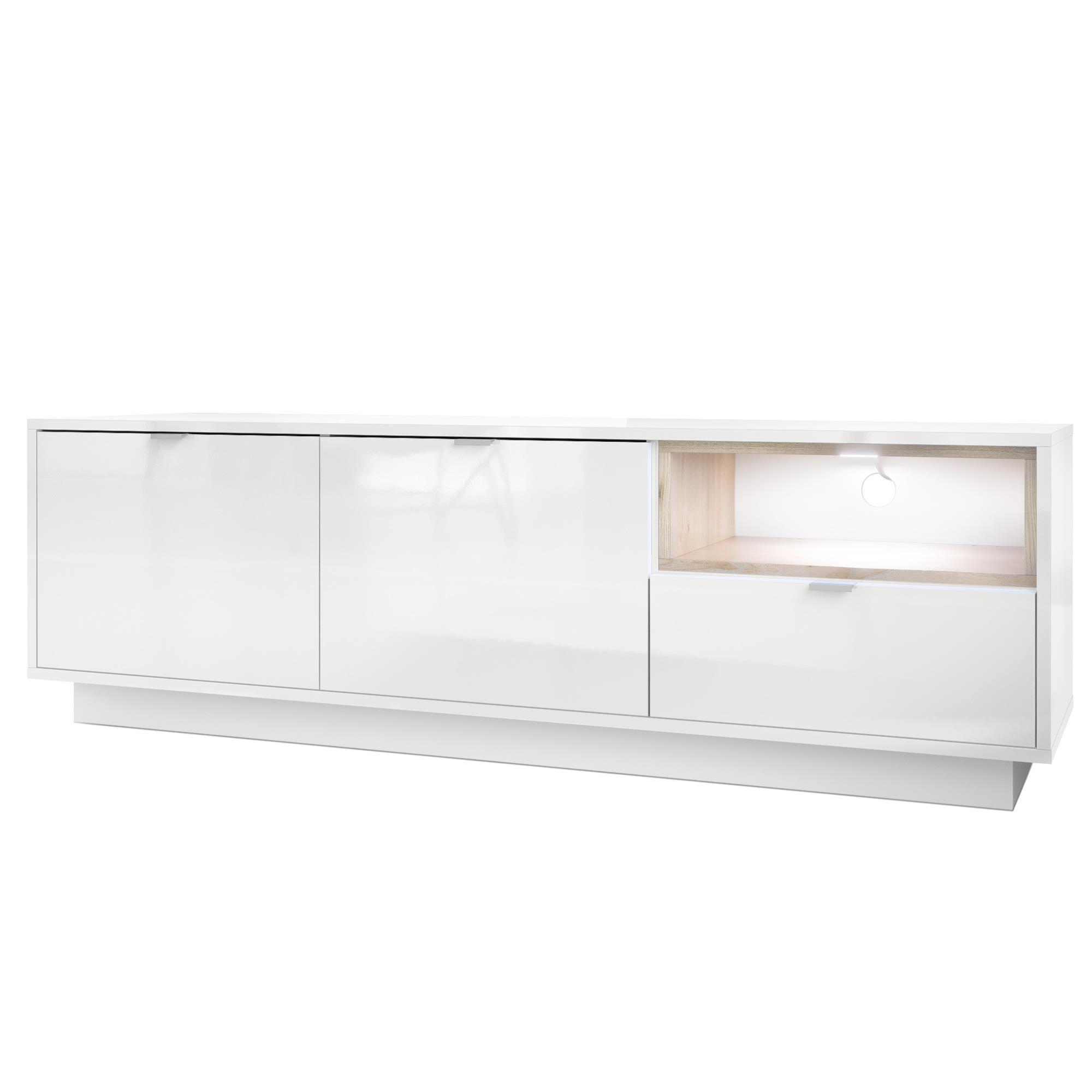 LOWBOARD Metro Einsatz in Eiche Nordic - Silbereichenfarben, Holzwerkstoff (153/48/37cm) - Vladon