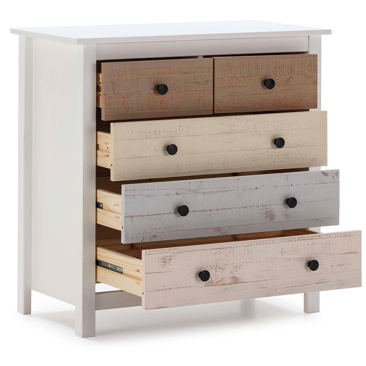 KOMMODE 79/80/40 Magda - Weiß, Holz (79/80/40cm)