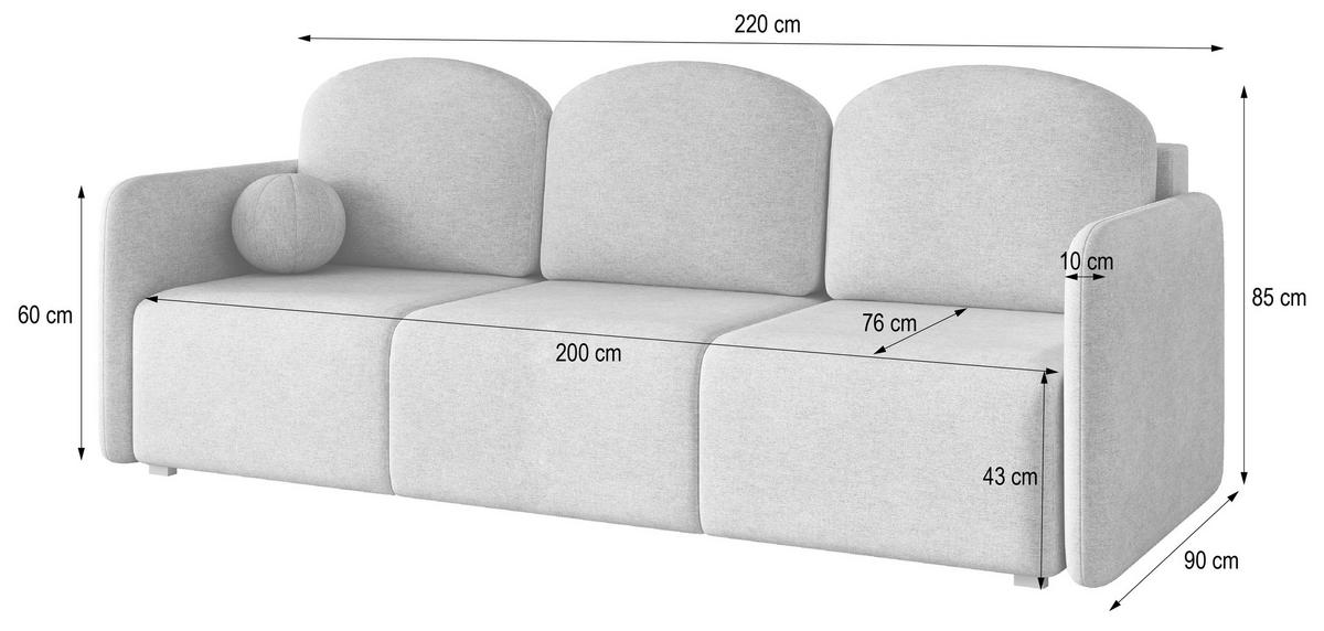 BETTSOFA SUVI III NV Braun Geflochtener Stoff mit Schlaffunktion - Braun, Textil (90/85/220cm) - MASSENO