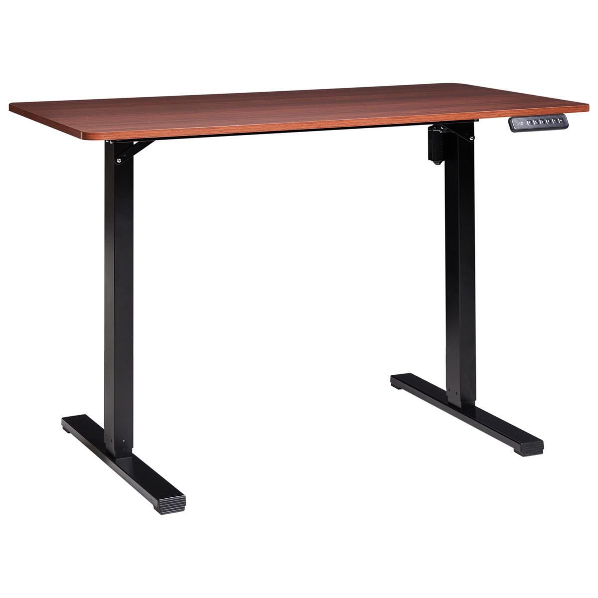 SCHREIBTISCH elektrisch höhenverstellbar 120/60 cm Braun/Schwarz Tavares - Schwarz/Braun, Holzwerkstoff/Metall (60/120/75cm) - Beliani
