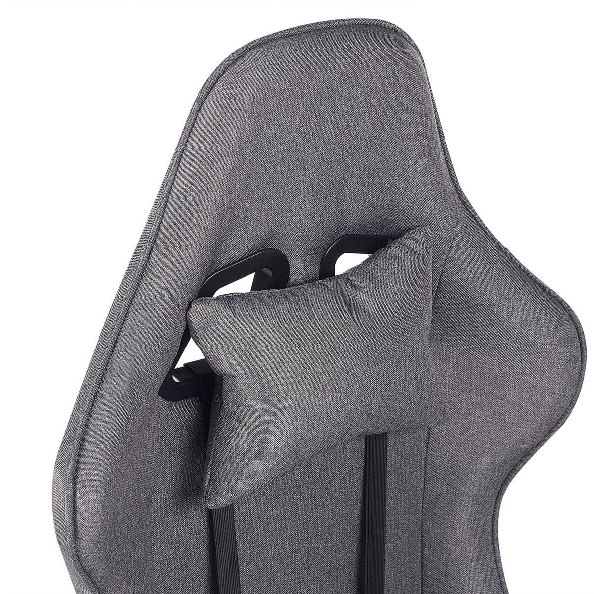 BÜROSTUHL Polyester Grau Warrior - Grau, Textil/Metall (62/122/62cm) - Beliani