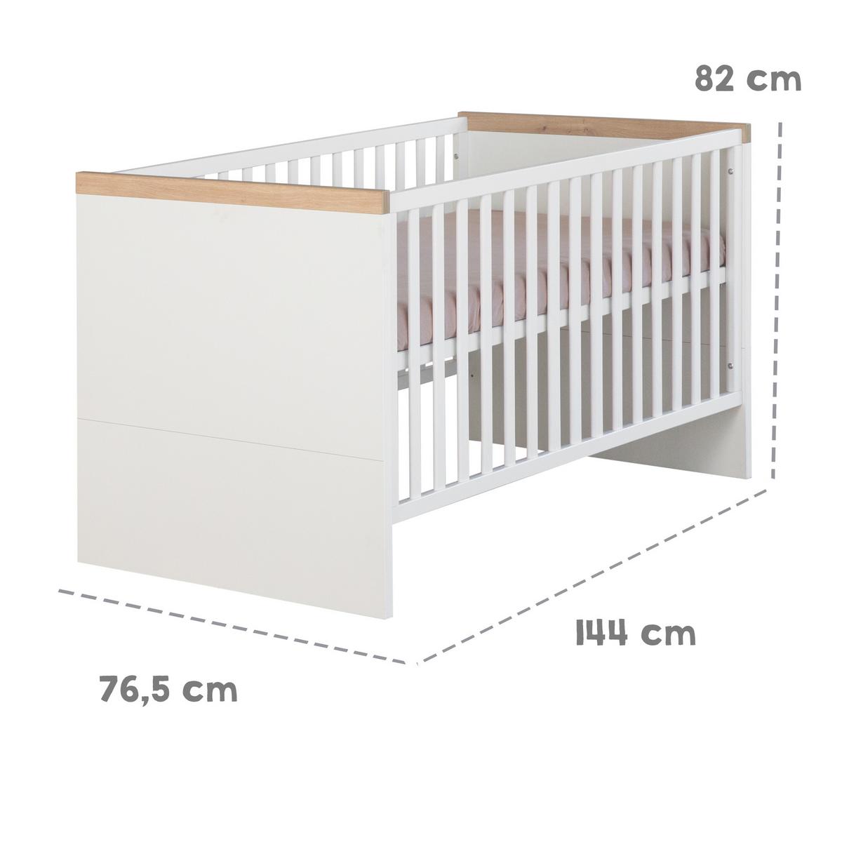 BABYZIMMER Lumo 3-teilig - Weiß, Holz (1/1/1cm) - Roba
