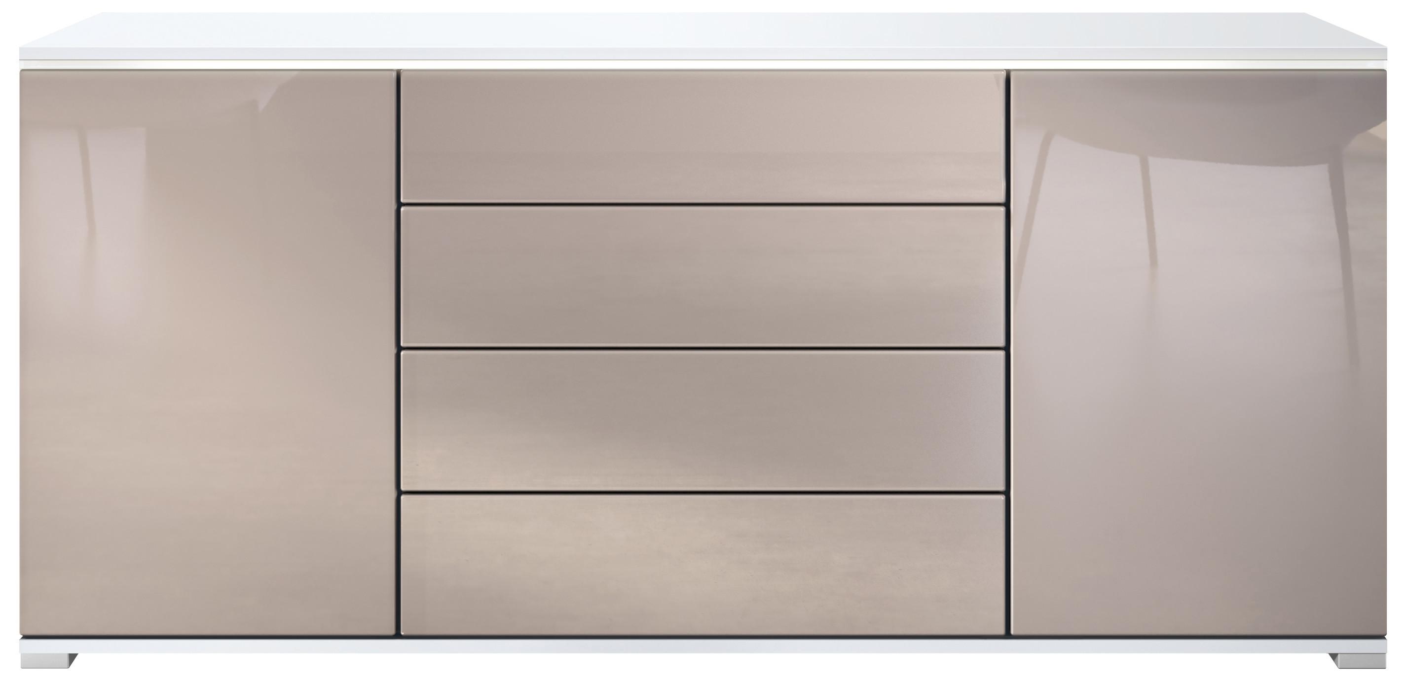 SIDEBOARD Faro Sandgrau Hochglanz - Sandfarben, Holzwerkstoff (166.5/75.5/35cm) - Vladon