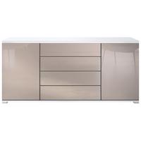 SIDEBOARD Faro Sandgrau Hochglanz - Sandfarben, Holzwerkstoff (166.5/75.5/35cm) - Vladon