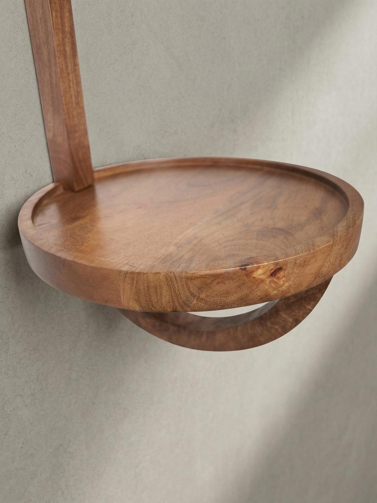WANDREGAL Mango Massivholz Modern Stil 30x33x30 cm Rund - Braun, Holz (30/33/30cm) - KADIMA DESIGN