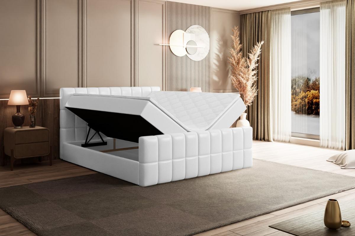 BOXBETT MIAMI-Z - 140x200 cm - H3 - Weiß Hochglanz - Weiß Hochglanz, Holzwerkstoff (140/200cm) - ALTDECOR