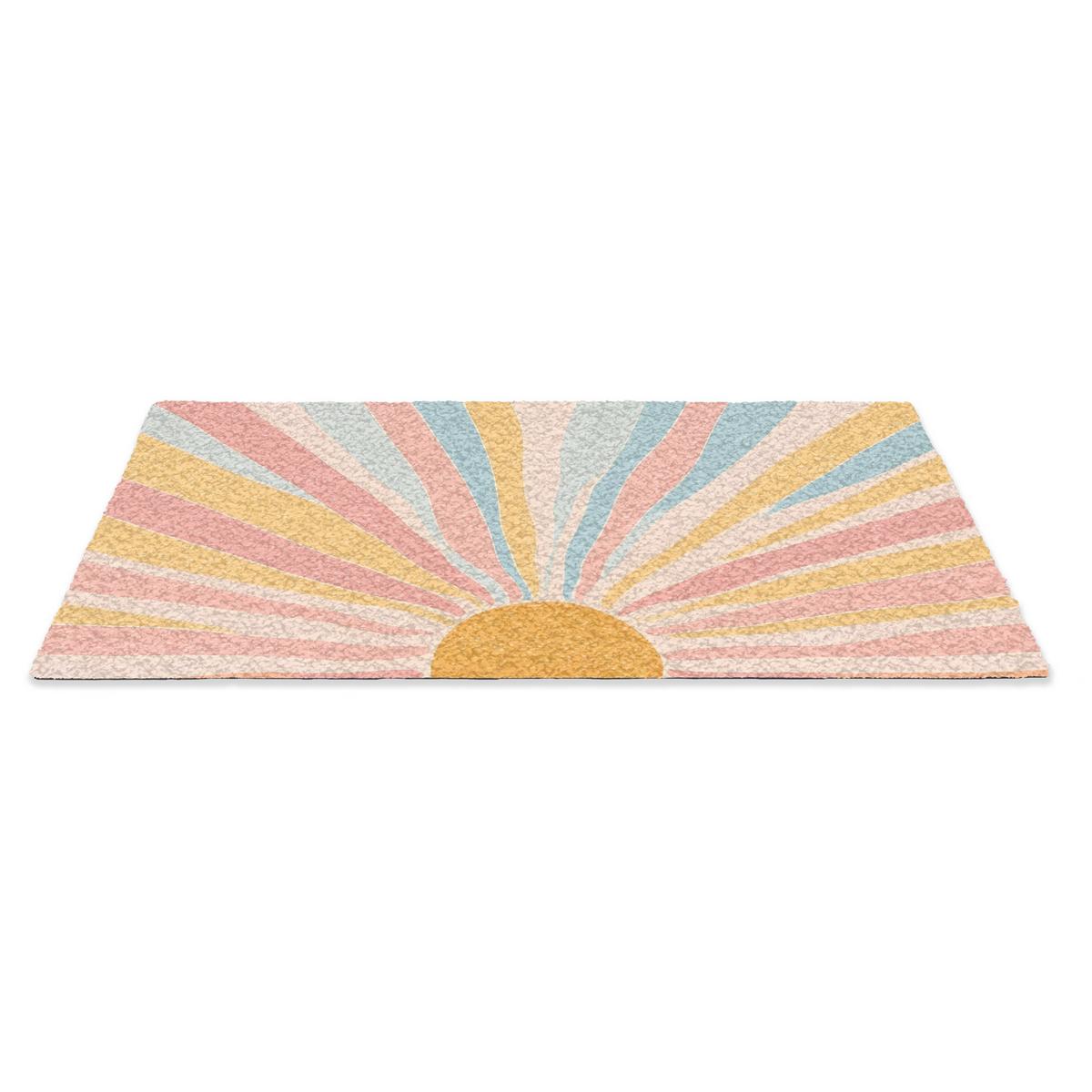 FUSSMATTE Illustration - Sonne - Pastellfarben Sauberlaufmatte 60x40 cm - Hellrosa, Kunststoff (60/0.4cm) - MuchoWow