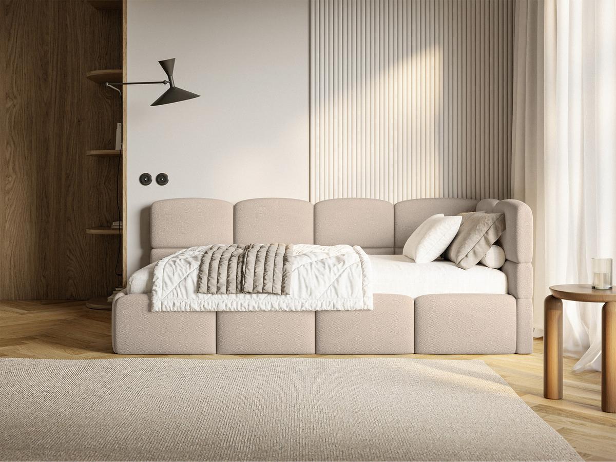 JUGENDBETT Cloudy Beige 120 x 200 cm - Beige/Schwarz, Kunststoff/Textil (120/200cm) - Selsey