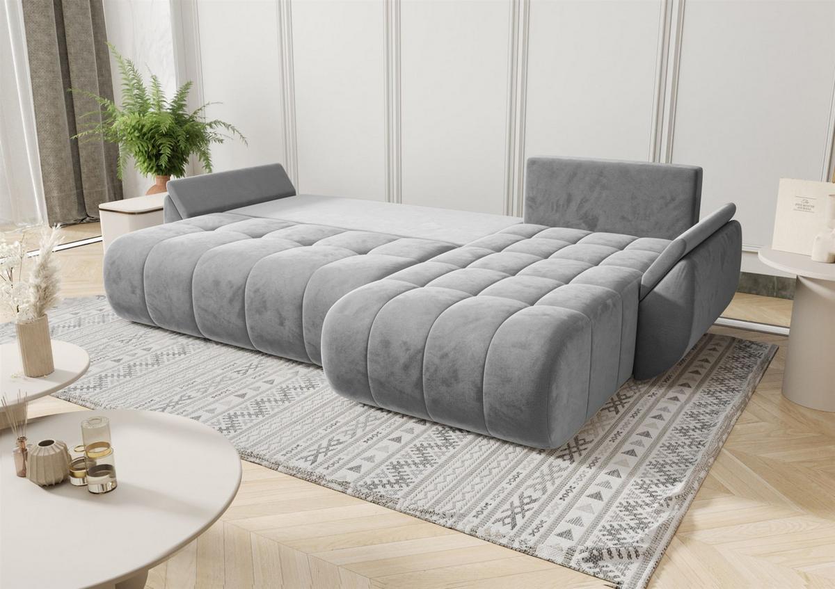 ECKSOFA Akita - Hellblau, Holzwerkstoff/Textil (280/185cm) - Fun Möbel