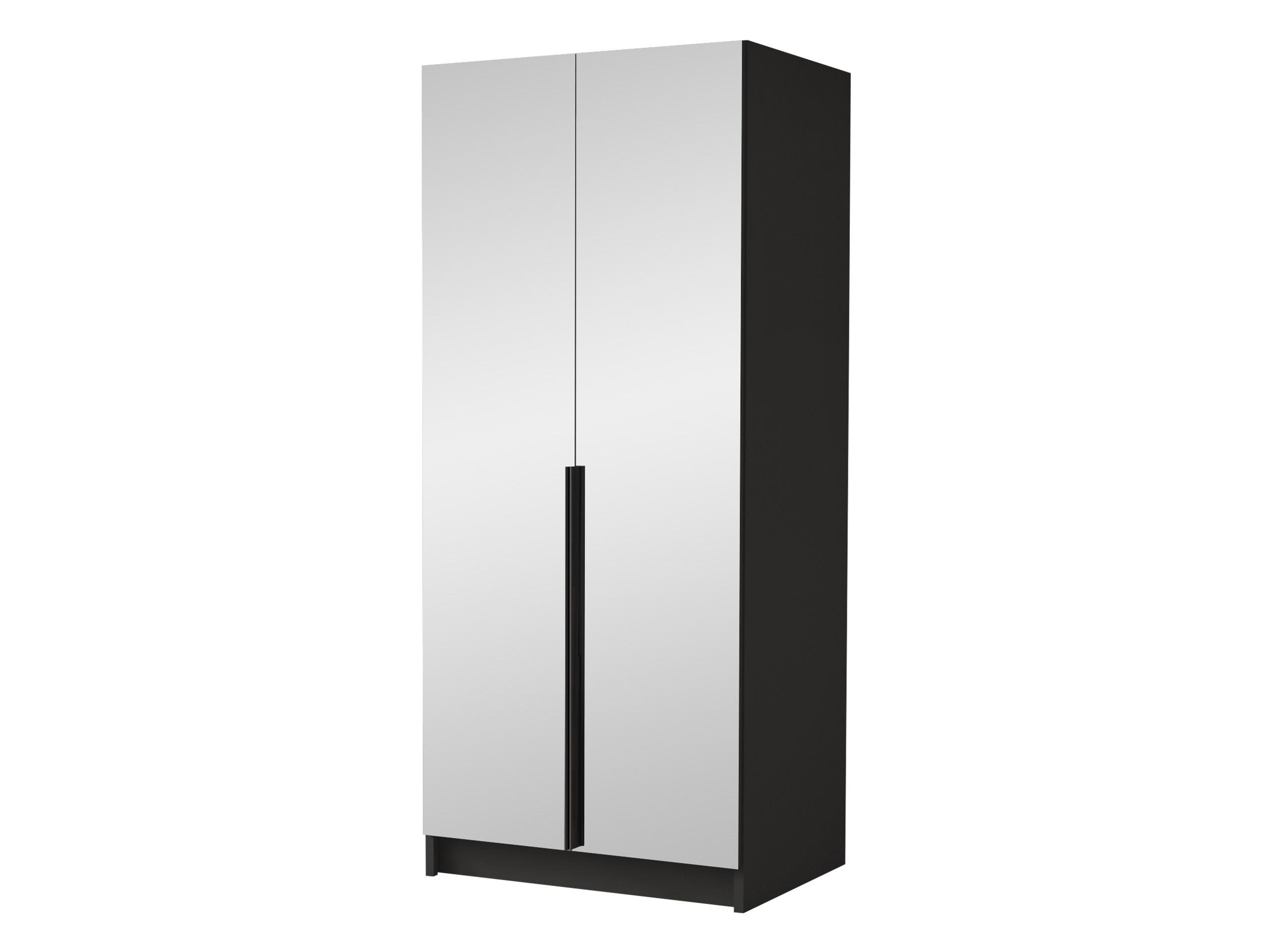 KLEIDERSCHRANK Bono III - Schwarz, Holzwerkstoff/Metall (100/215/58cm) - MIRJAN24