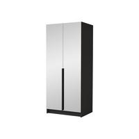 KLEIDERSCHRANK Bono III - Schwarz, Holzwerkstoff/Metall (100/215/58cm) - MIRJAN24