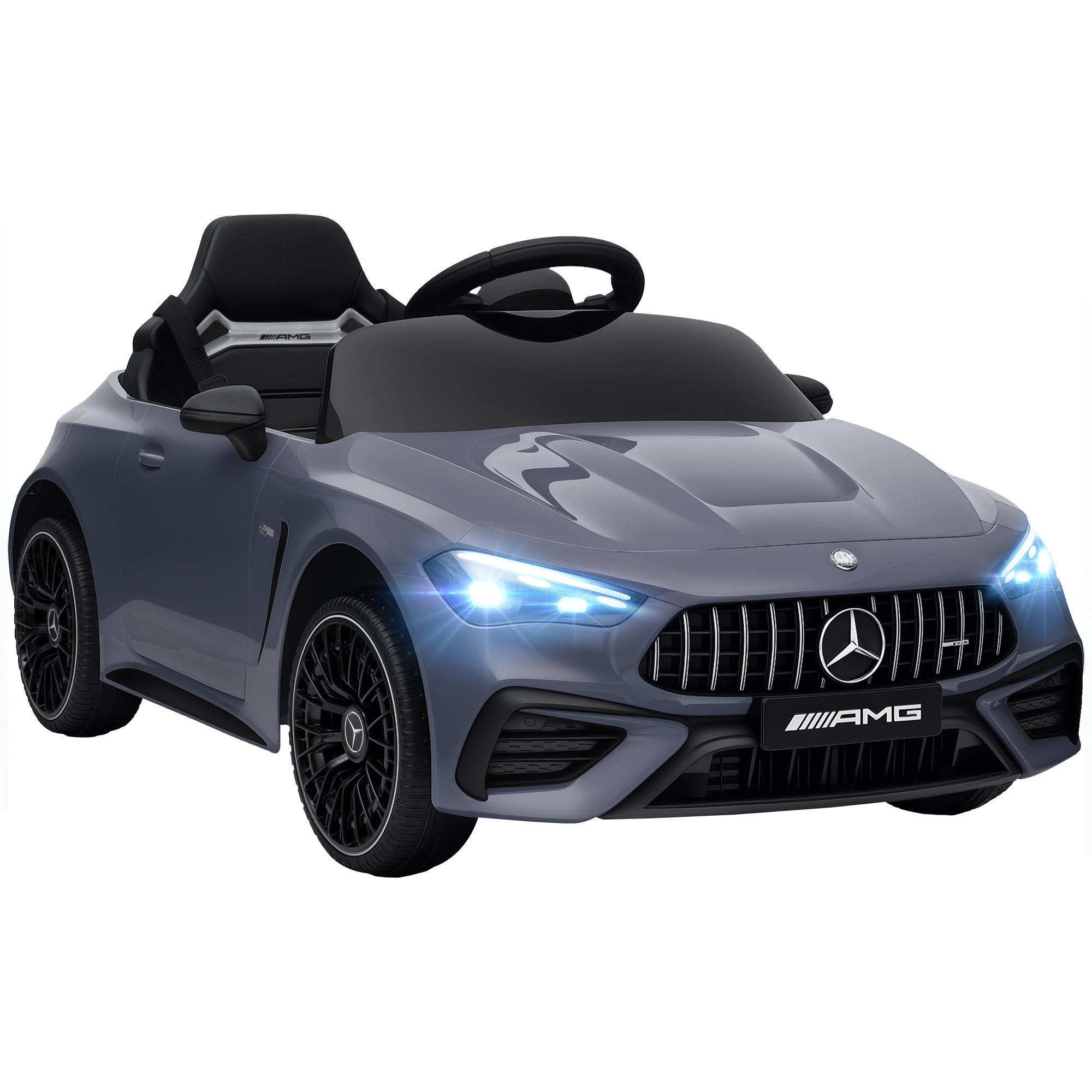KINDER-ELEKTROAUTO 2 x 12V Kinderauto mit Musik, MP3, Sanftem Start/Stopp - Grau, Kunststoff (99/55/43cm) - AIYAPLAY