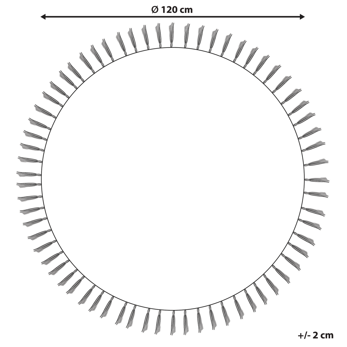 TEPPICH Weiß 120 cm Baumwolle Mitsobi - Weiß, Textil (120/120cm) - Beliani