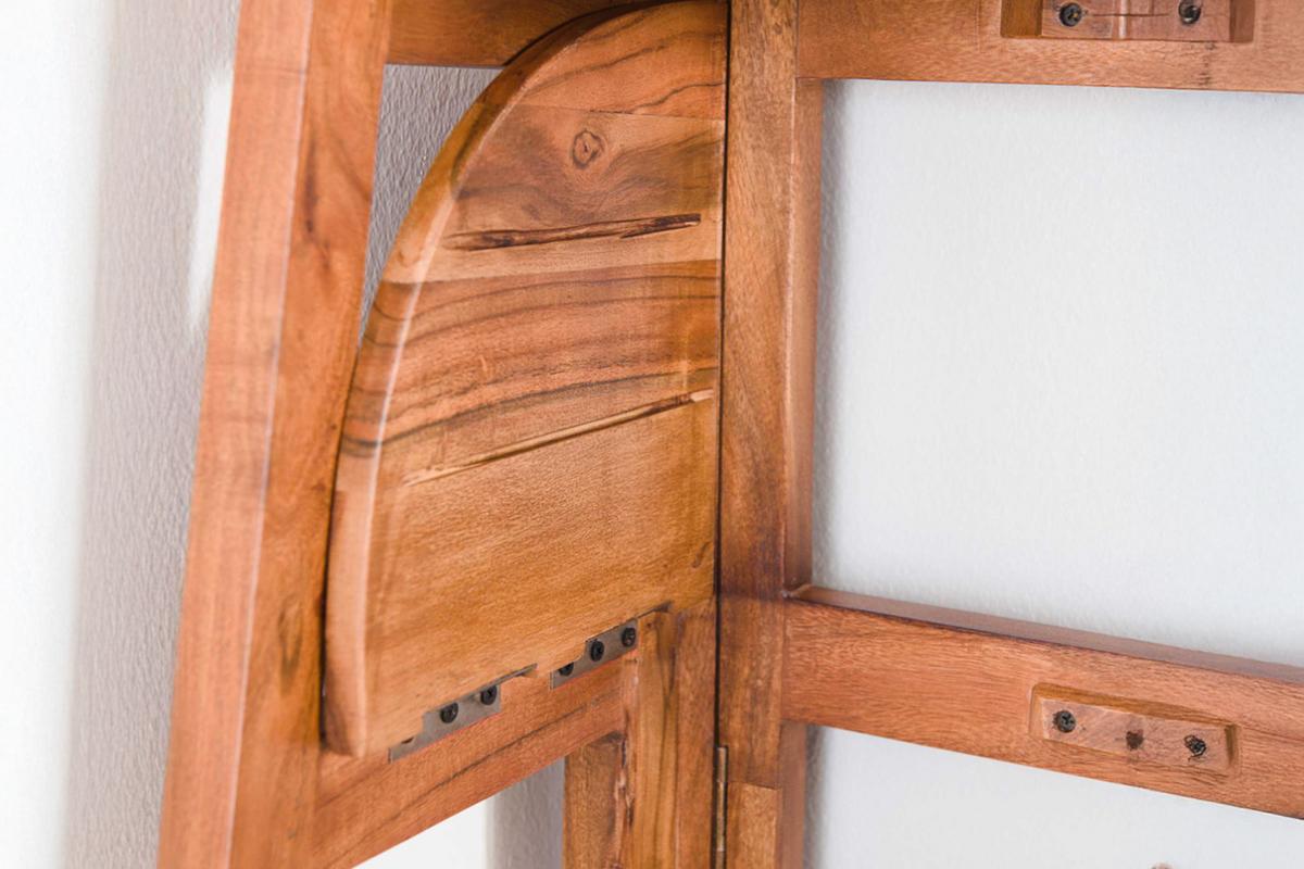 ECKREGAL TAVIRA Braun Akazie - Sandfarben, Holz (64/148/44cm) - KAWOLA