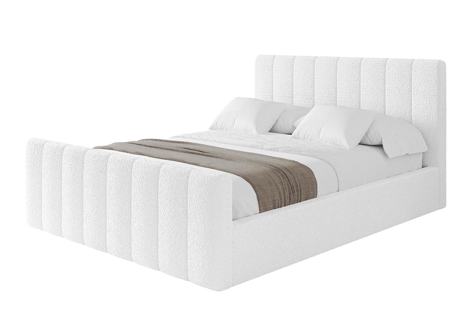 POLSTERBETT mit Bettkasten, Fußteil und Lattenrost, Boxbett mit Matratze H3/H4 - STERA-Z 120x200 Weiß - Weiß, Holzwerkstoff/Textil (120/200cm) - ALTDECOR