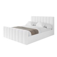 POLSTERBETT mit Bettkasten, Fußteil und Lattenrost, Boxbett mit Matratze H3/H4 - STERA-Z 160x200 Weiß - Weiß, Holzwerkstoff/Textil (160/200cm) - ALTDECOR