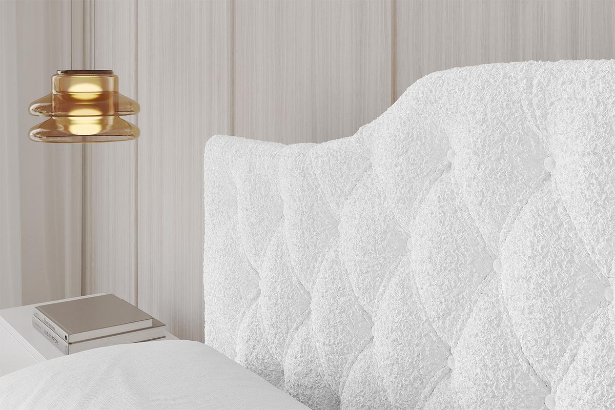 POLSTERBETT mit Bettkasten, Fußteil und Lattenrost, Boxbett mit Matratze H3/H4 - FALIO-Z-V1 120x200 Weiß - Weiß, Holzwerkstoff/Textil (120/200cm) - ALTDECOR