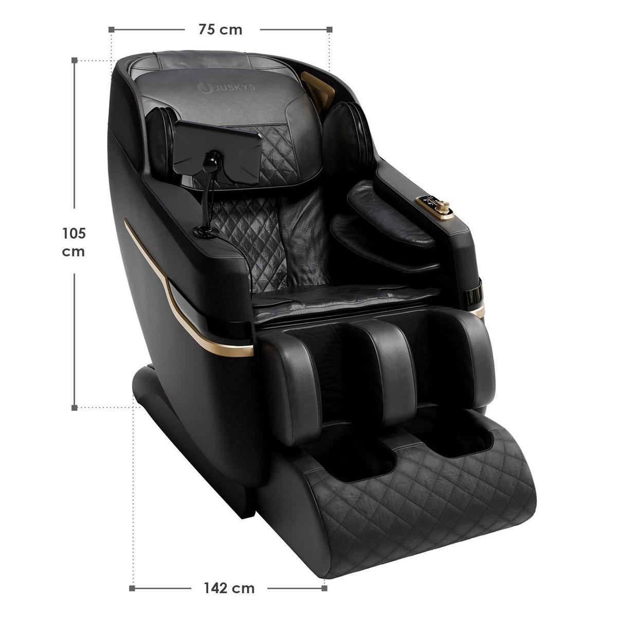 MASSAGESESSEL Naxos Schwarz - Schwarz, Textil (75/105/142cm) - Juskys
