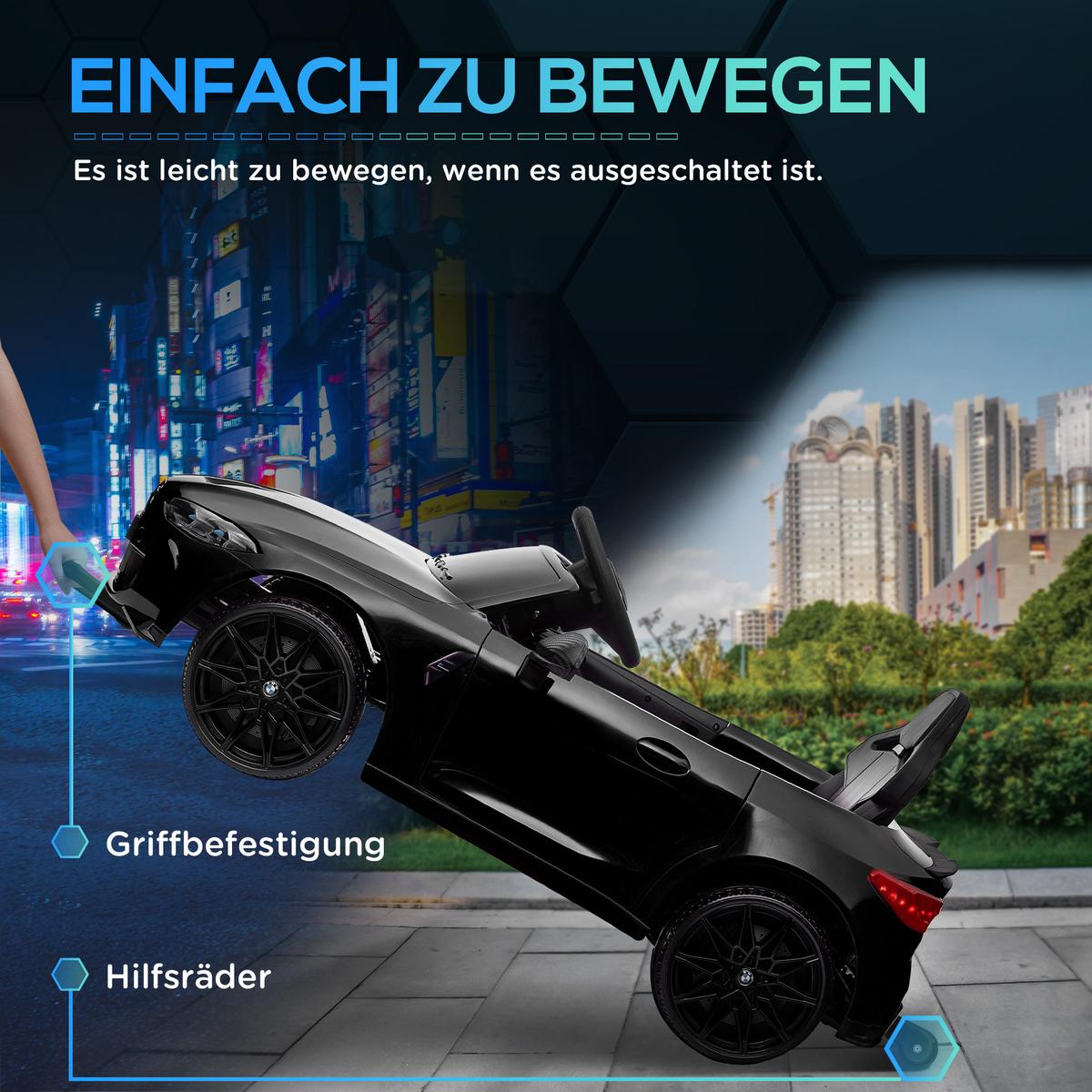 KINDER Elektroauto 12V Kinderfahrzeug mit 2,4G-Fernbedienung, 3-5 km/h, Schwarz - Schwarz, Metall (108/69.5/51cm) - AIYAPLAY
