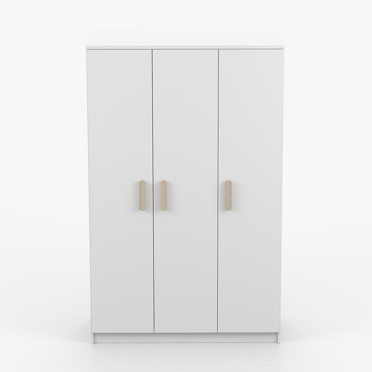 KLEIDERSCHRANK Jonas I 2D 19, 120/192/50, 3-türig, weiß - Weiß/Sonoma Eiche, Holzwerkstoff (120/194/50cm) - imoebel24