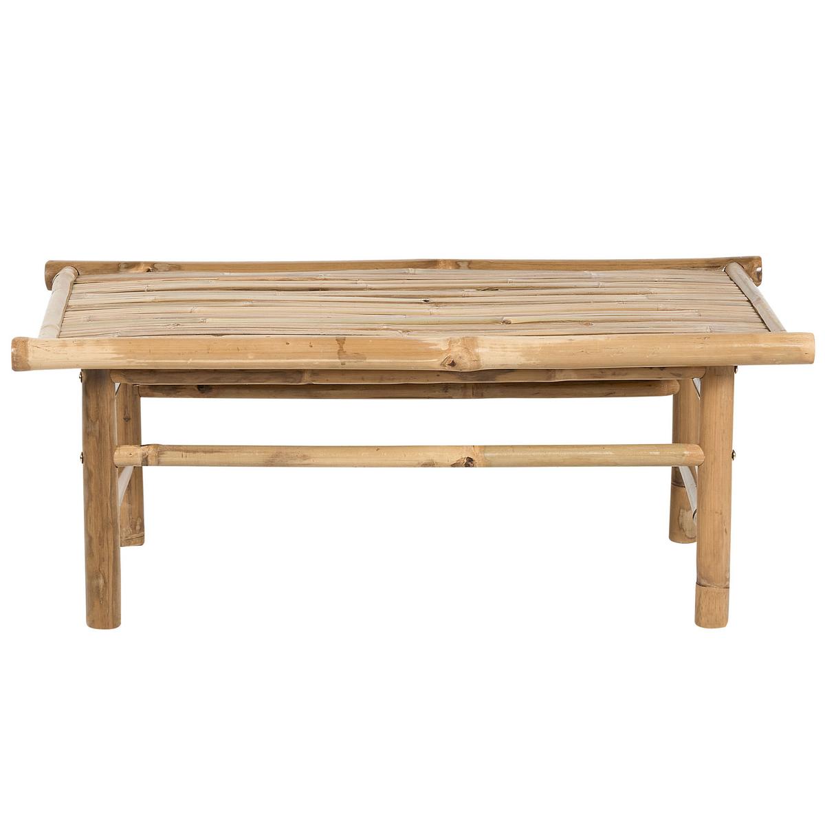 GARTEN Beistelltisch Bambusholz hellbraun 80/45 cm Todi - Hellbraun, Holz (45/80/32cm) - Beliani