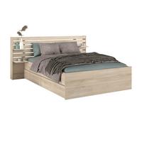 STAURAUMBETT Bett 140x200 cm mit 2 x Bettschubkasten und Ablage - Eichefarben, Holz/Holzwerkstoff (140/200cm) - Parisot Meuble