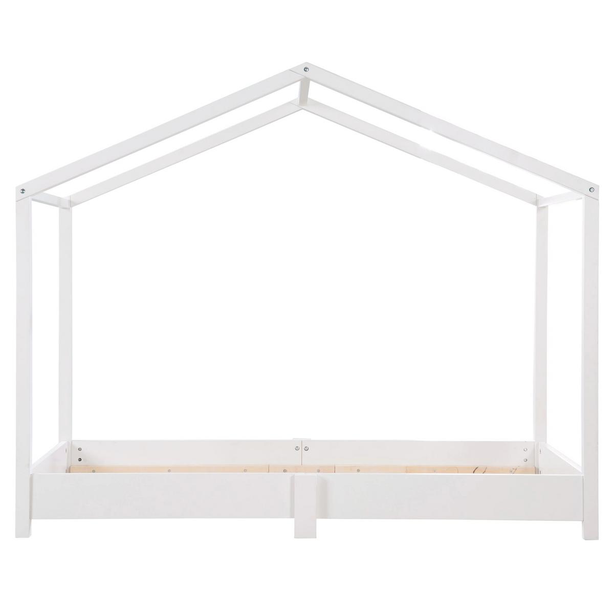 HAUSBETT 70 x 140 cm Bodenbett weiß - Weiß, Holzwerkstoff (70/140cm) - Roba