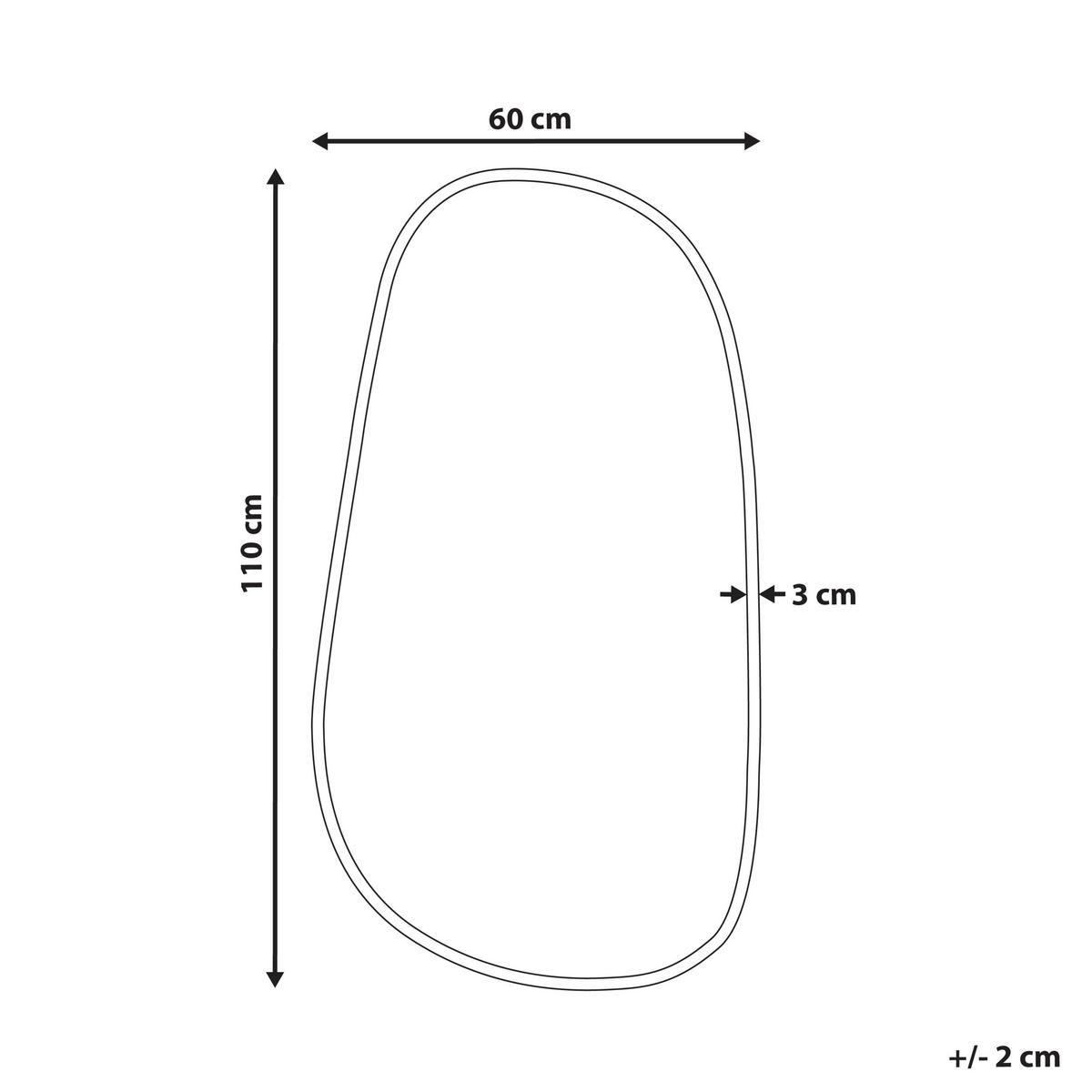 WANDSPIEGEL 60/110 cm Metall Gold Vernais - Goldfarben, Metall (60/110/3cm) - Beliani