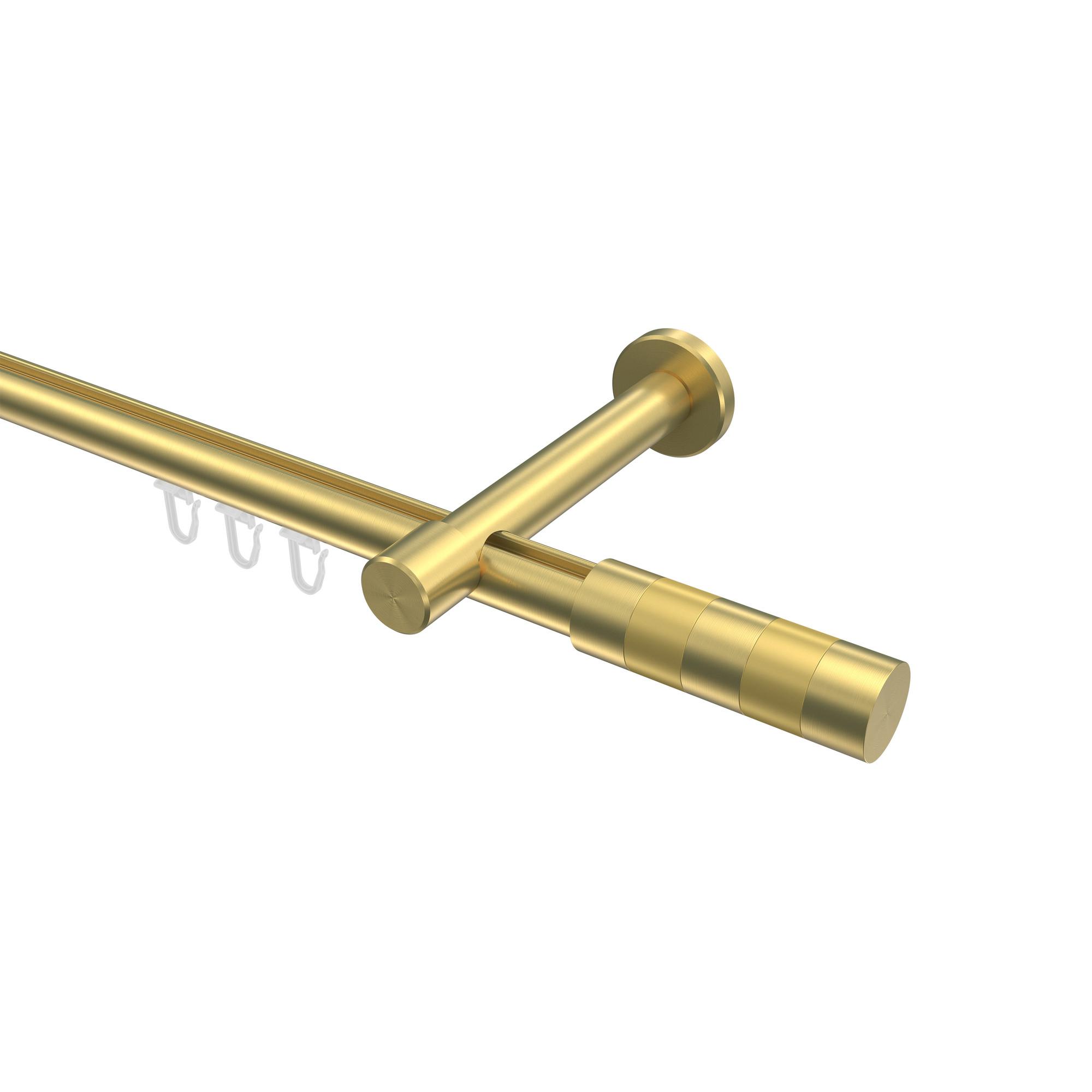 GARDINENSTANGE INNENLAUF Prestige Mavell 540 cm (geteilt in 3 x 180 cm), 1-läufig, 20 mm Ø Messing-Optik - Messingfarben/Goldfarben, Metall (540cm) - INTERDECO