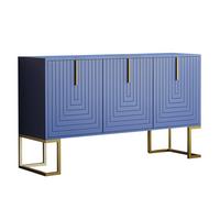SIDEBOARD Blau 138/40/80,5CM - Blau, Holzwerkstoff/Metall (40/81/138cm) - Urban Meuble