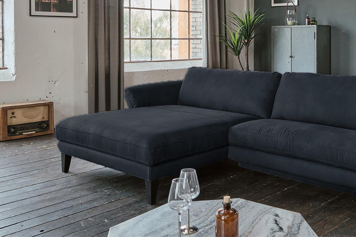 ECKSOFA MALTA Schwarz Webstoff - Schwarz, Buchenholz/Textil (302/175cm) - KAWOLA