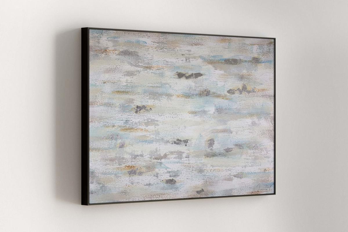 ACRYLBILD HANDGEMALT 120/80 cm - Silberfarben/Grau, Holz/Textil (120/80cm) - KUNSTLOFT