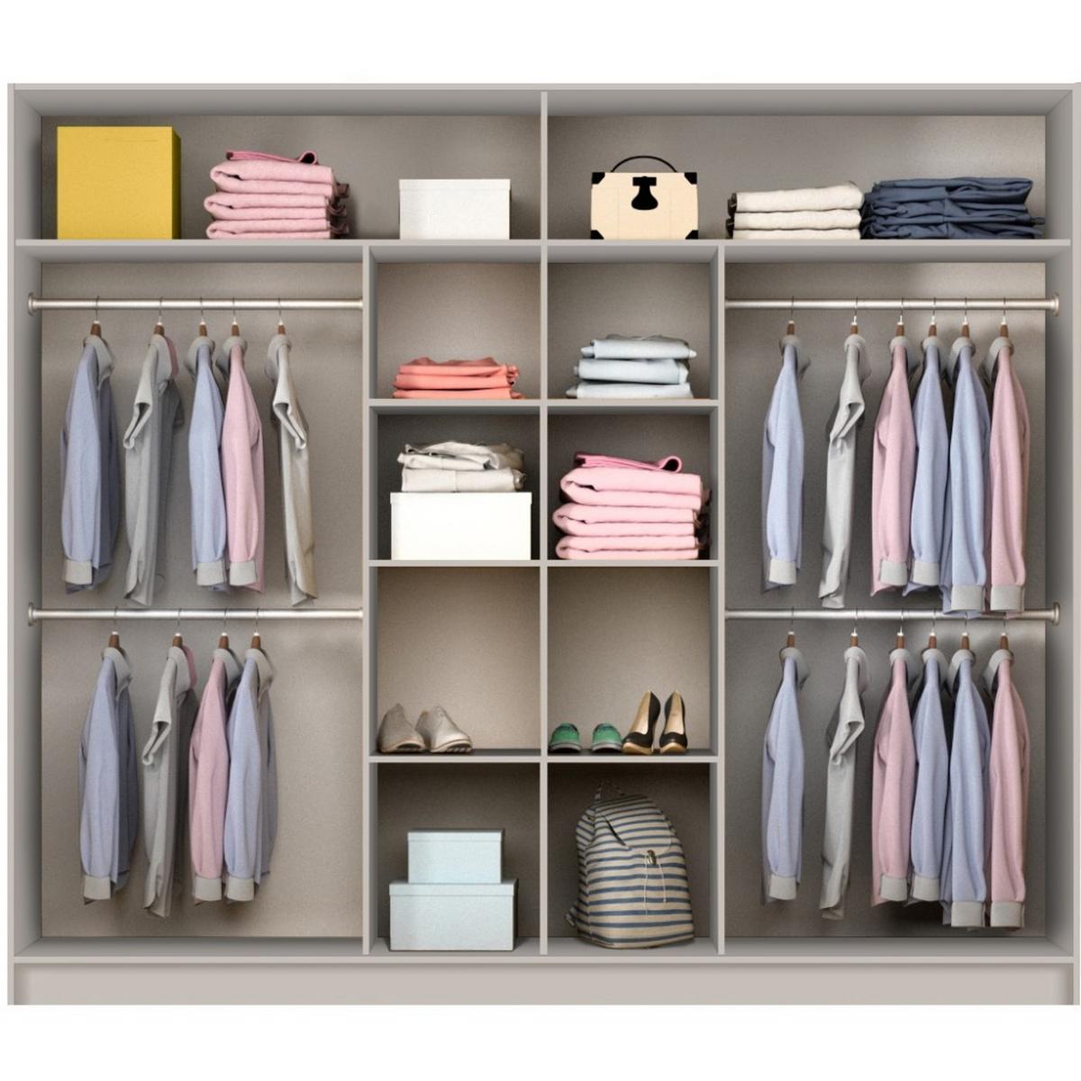 SCHWEBETÜRENSCHRANK Perla mit 2 Türen und Spiegel, 250 cm, Sandbeige - Sandfarben, Holzwerkstoff (250/210/65cm) - Beautysofa