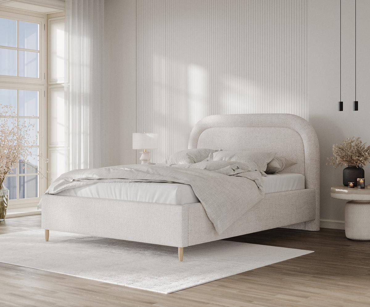 POLSTERBETT Zoya 140/200 cm Hellbeige im Neve Stoff - Sandfarben/Naturfarben, Holz/Holzwerkstoff (140/200cm) - AltaBeds