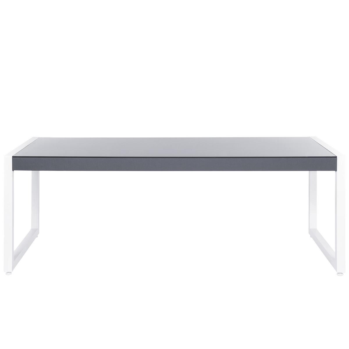 GARTENMÖBEL SET 6-Sitzer Aluminium grau Bacoli - Weiß/Grau, Metall - Beliani