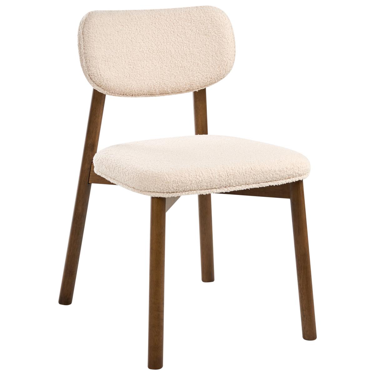 ESSZIMMERSTUHL 2er-Set Bouclé Braun/Hellbeige Mills - Beige, Textil (50/80/58cm) - Beliani