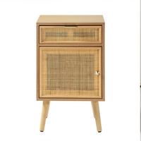 NACHTTISCH mit natürlichem Rattangeflecht - Eschefarben, Holzwerkstoff (36.5/71/40cm) - Calicosy