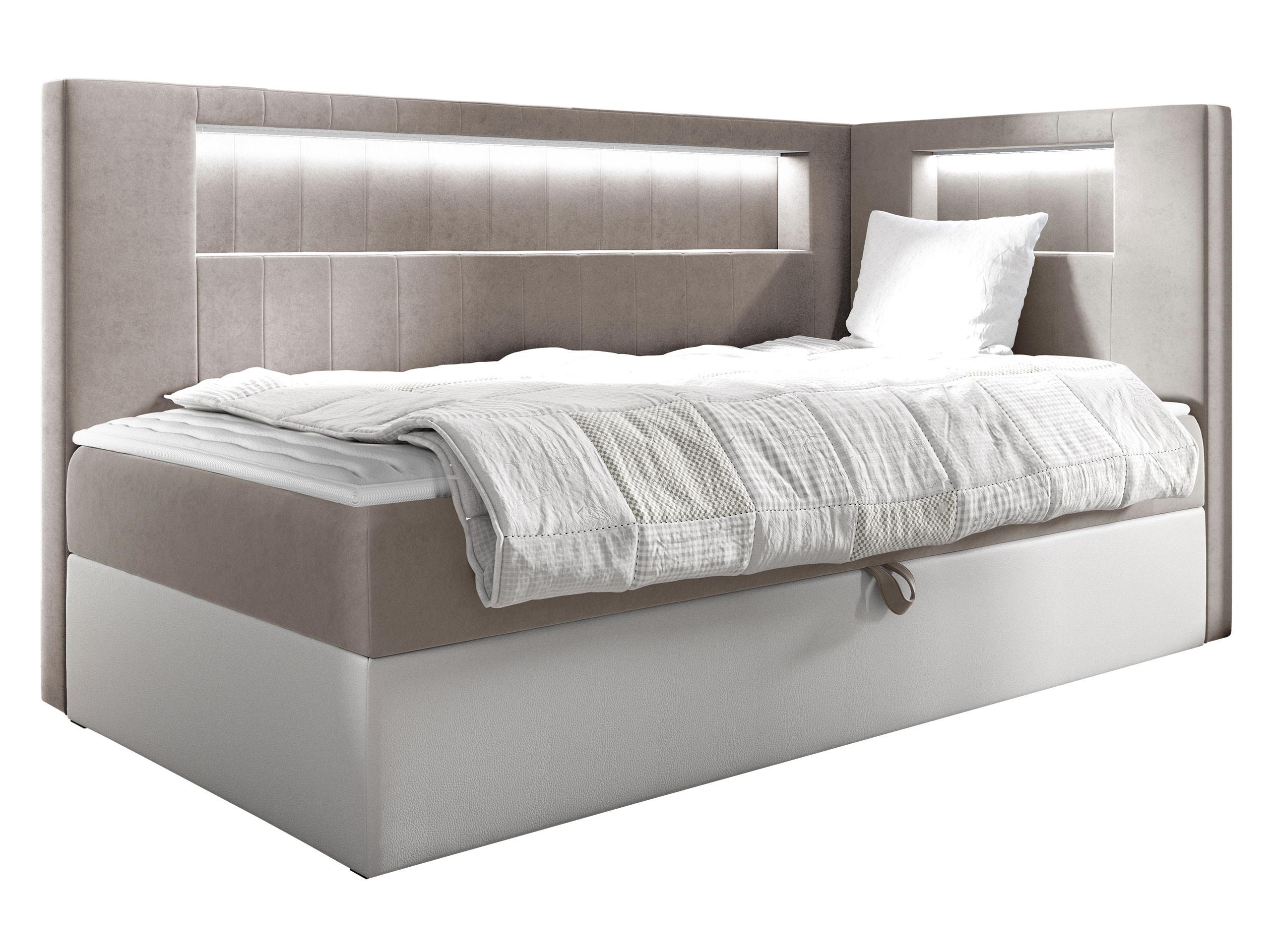BOXBETT Gold Junior 3, Seite zum Öffnen des Bettkastens: Rechts - H3 - Creme/Weiß, Holz (90/200cm) - MIRJAN24