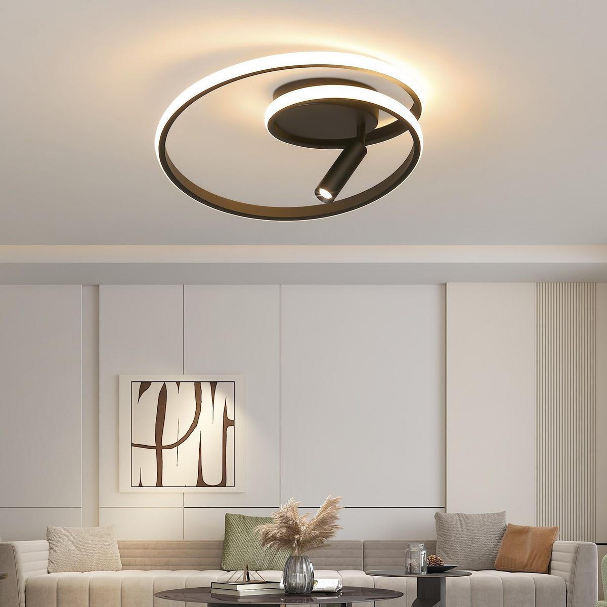 LED-DECKENLEUCHTE Lynton 40/40/12.5cm - Schwarz, Metall (40/40/12.5cm) - Nettlife