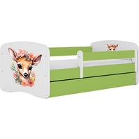 KINDERBETT Emily mit Schublade und Matratze, Grün 70x140 cm - Dunkelorange, Holzwerkstoff (140/70cm) - WFL GROUP