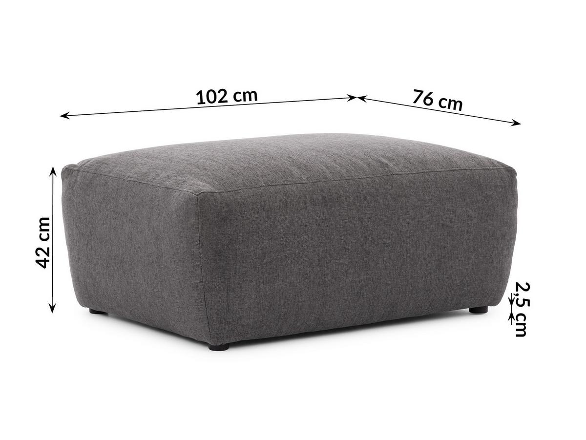 HOCKER Lennon aus Graphit Strukturstoff mit vielseitiger Nutzung - Graphitfarben/Schwarz, Holz/Kunststoff (102/42/76cm) - S-Style