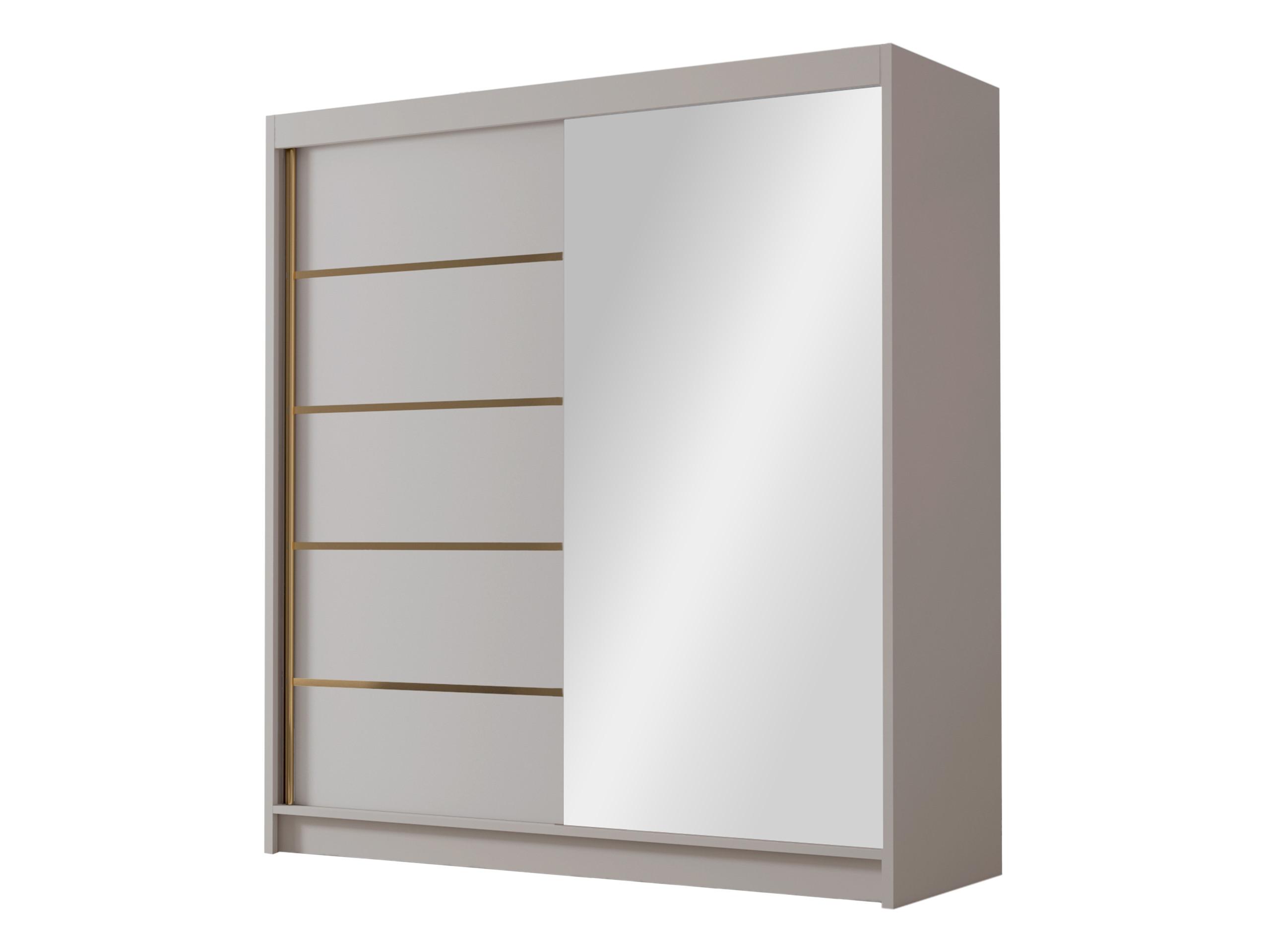 SCHIEBETÜRENSCHRANK Bali III - Goldfarben/Naturfarben, Holzwerkstoff/Metall (180/215/58cm) - MIRJAN24