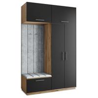 GARDEROBENSCHRANK REMA 150/240/60 cm Modern Eiche Wotan - Eiche Wotan/Hellgrau, Holzwerkstoff (150/240/60cm) - MASSENO