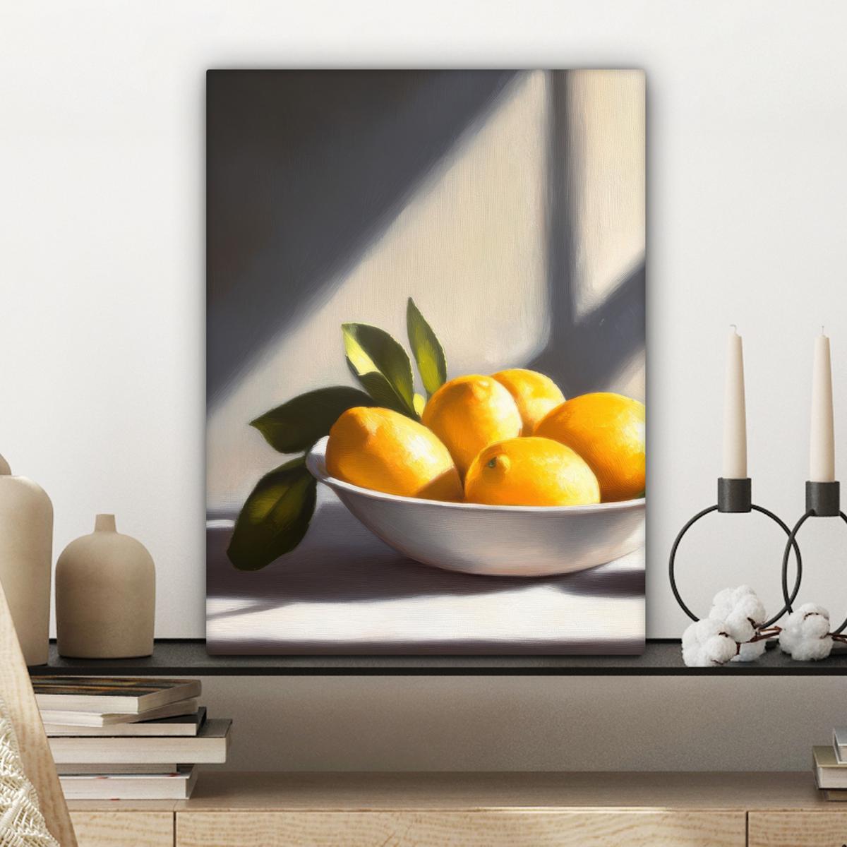 LEINWANDBILD Zitronen - Stilleben - Gelb Room Decor 30x40 cm - Gelb, Textil (30/40cm) - MuchoWow
