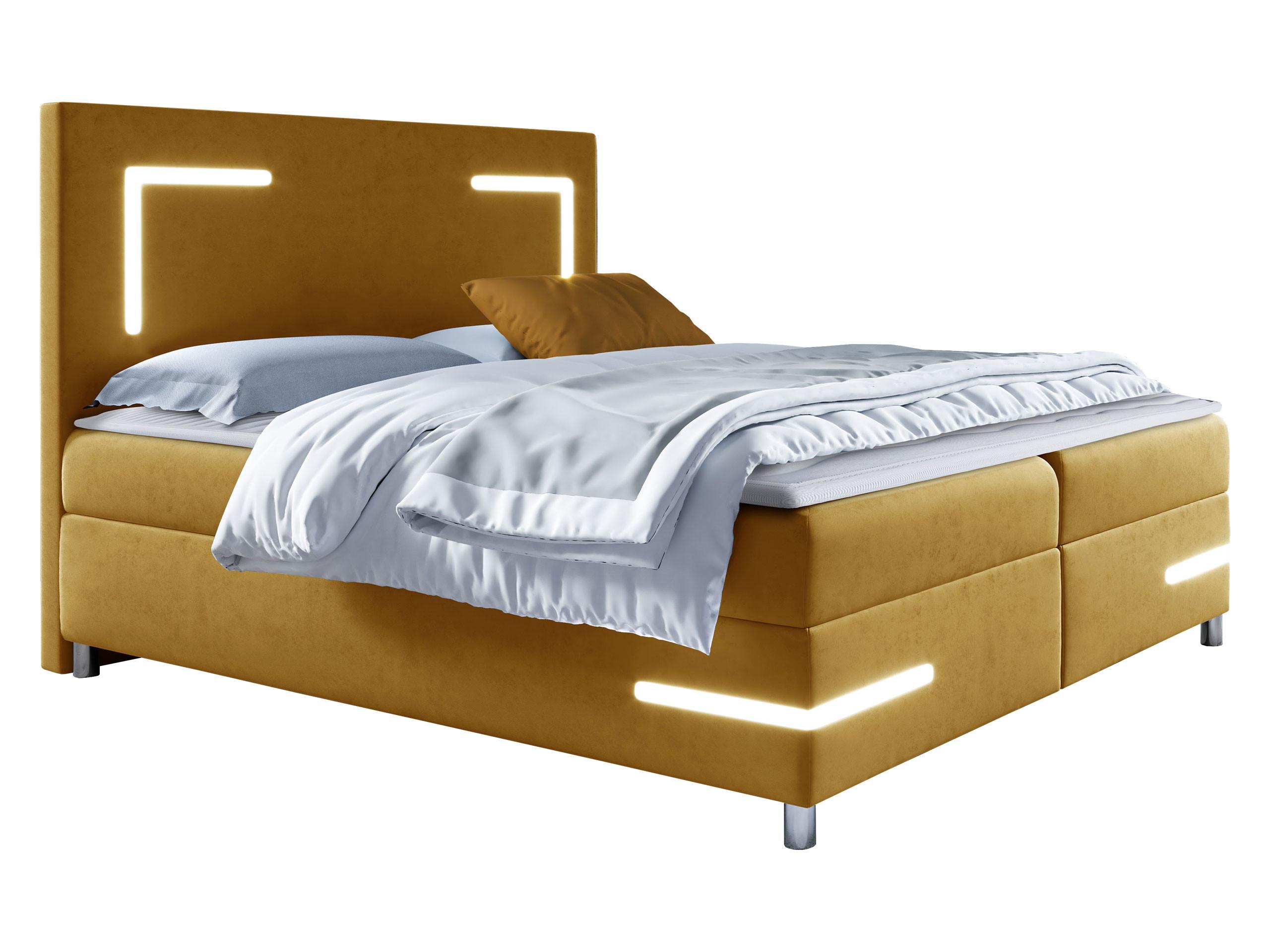 BOXBETT Delos LED - H3 - Gelb, Holz (160/200cm) - MIRJAN24