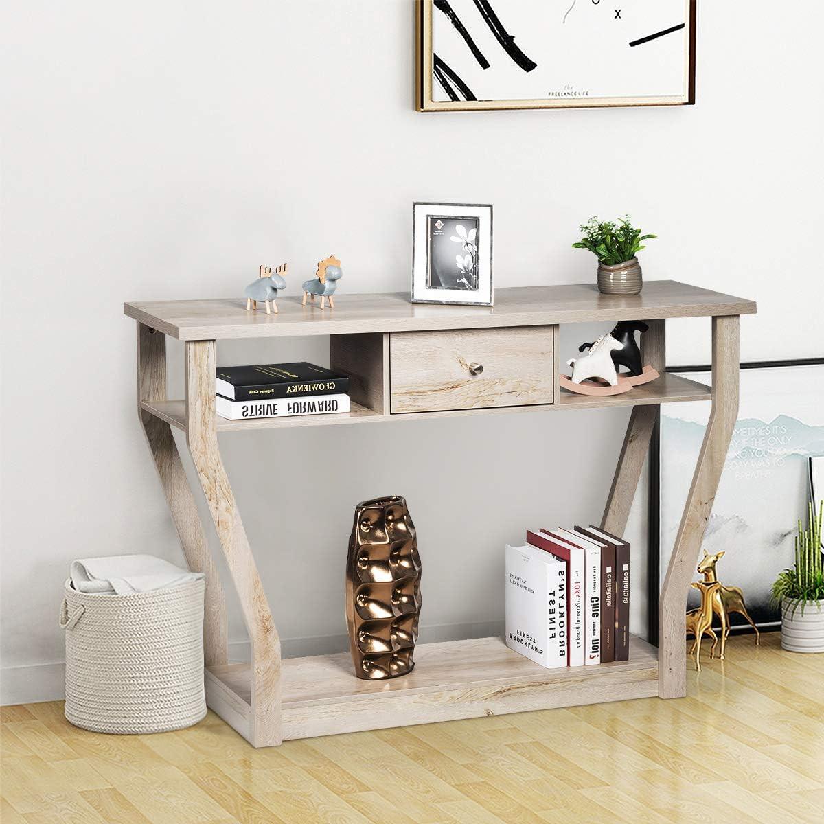 FLURTISCH 81cm Grau - Grau, Holz (30/120/81cm) - COSTWAY