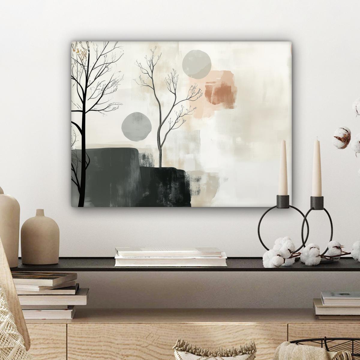 LEINWANDBILD Wabi sabi - Beige - Pflanze Wandbild 40x30 cm - Sandfarben, Textil (40/30cm) - MuchoWow